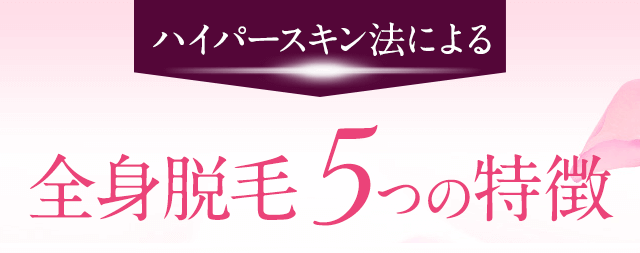 ハイパースキン法による美全身脱毛の５つの特徴